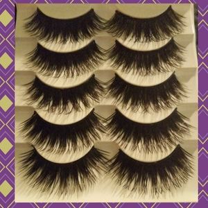 5 pair of long cross eyelashes